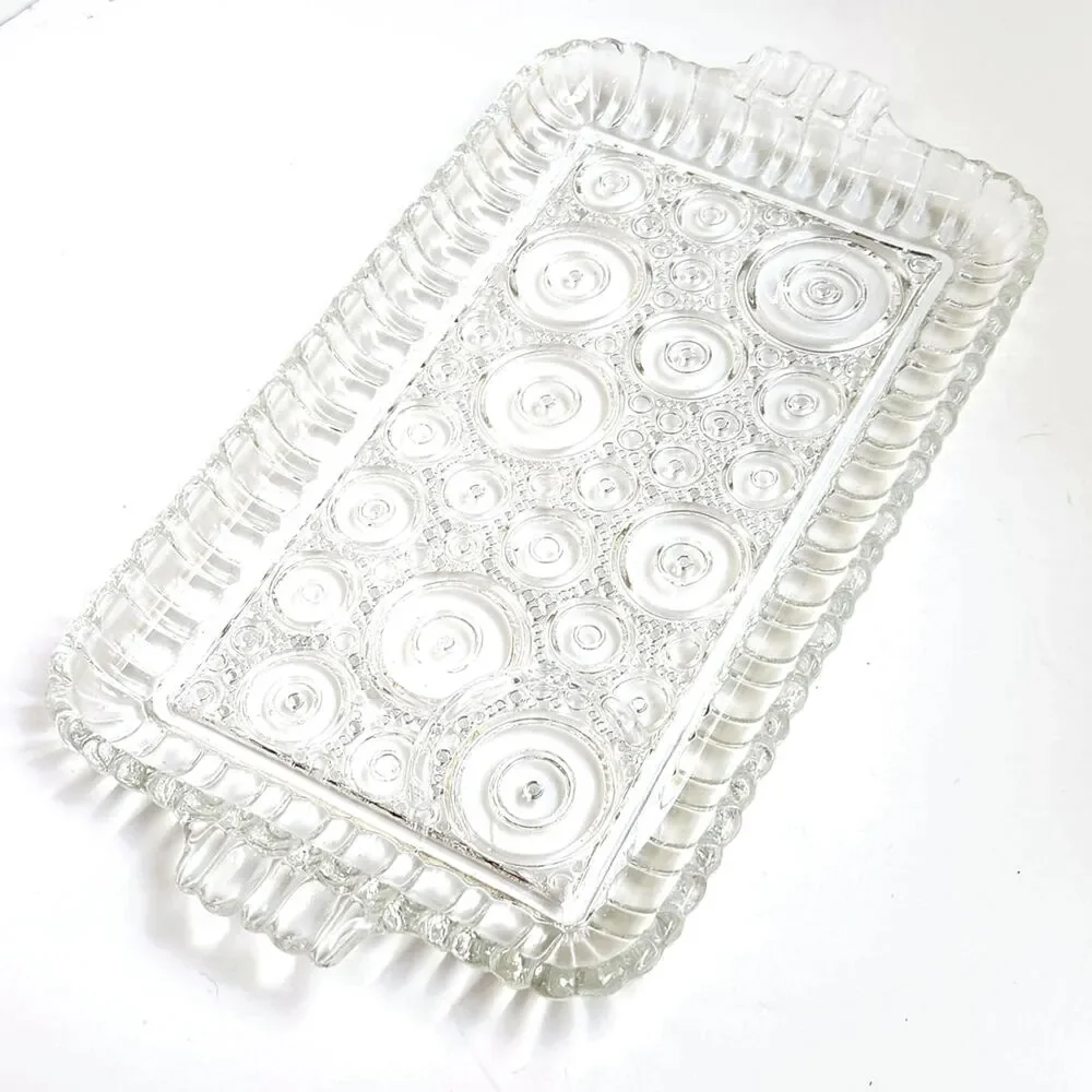 Vintage 1950s MCM Anchor Hocking Colonial Lady Serva-Snack Glass Tray (No Cup)